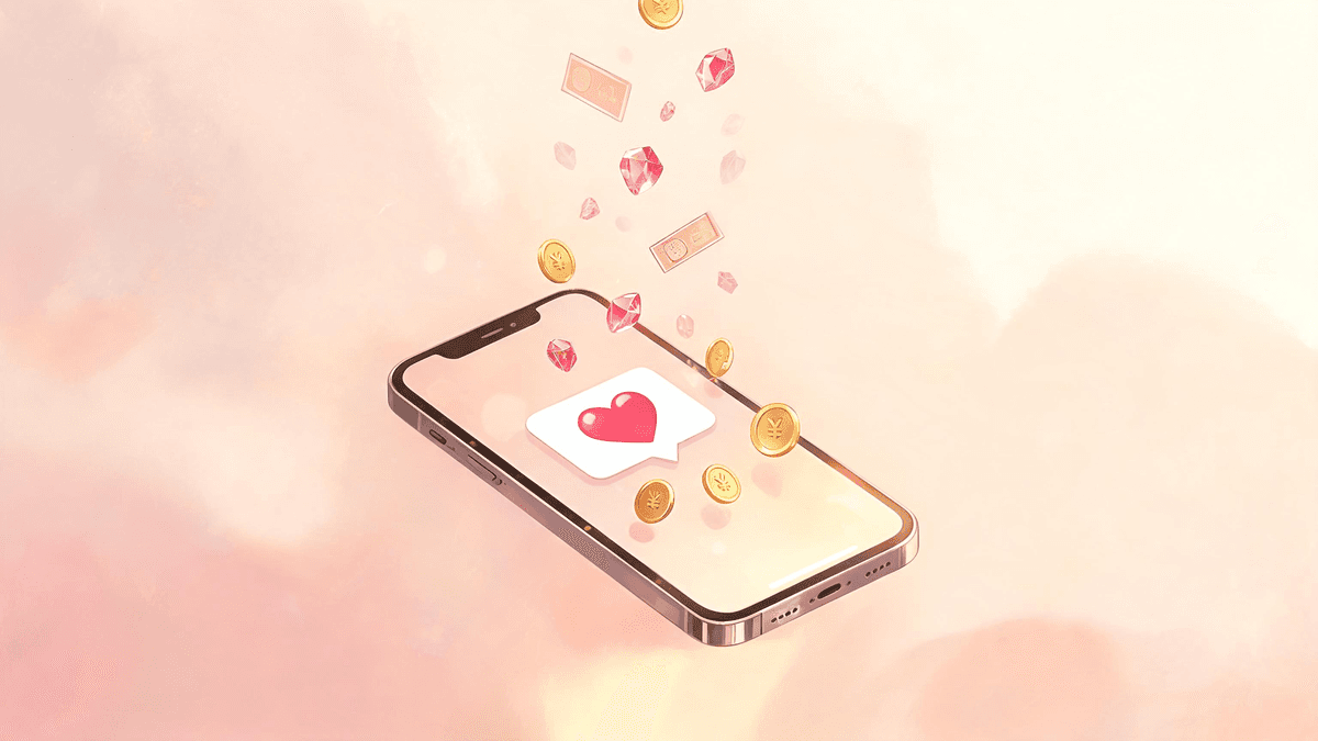 A glowing phone with coins, gems, and tokens draining away into the air