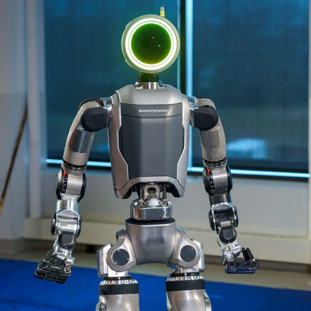 Boston Dynamics electric Atlas humanoid robot, front view