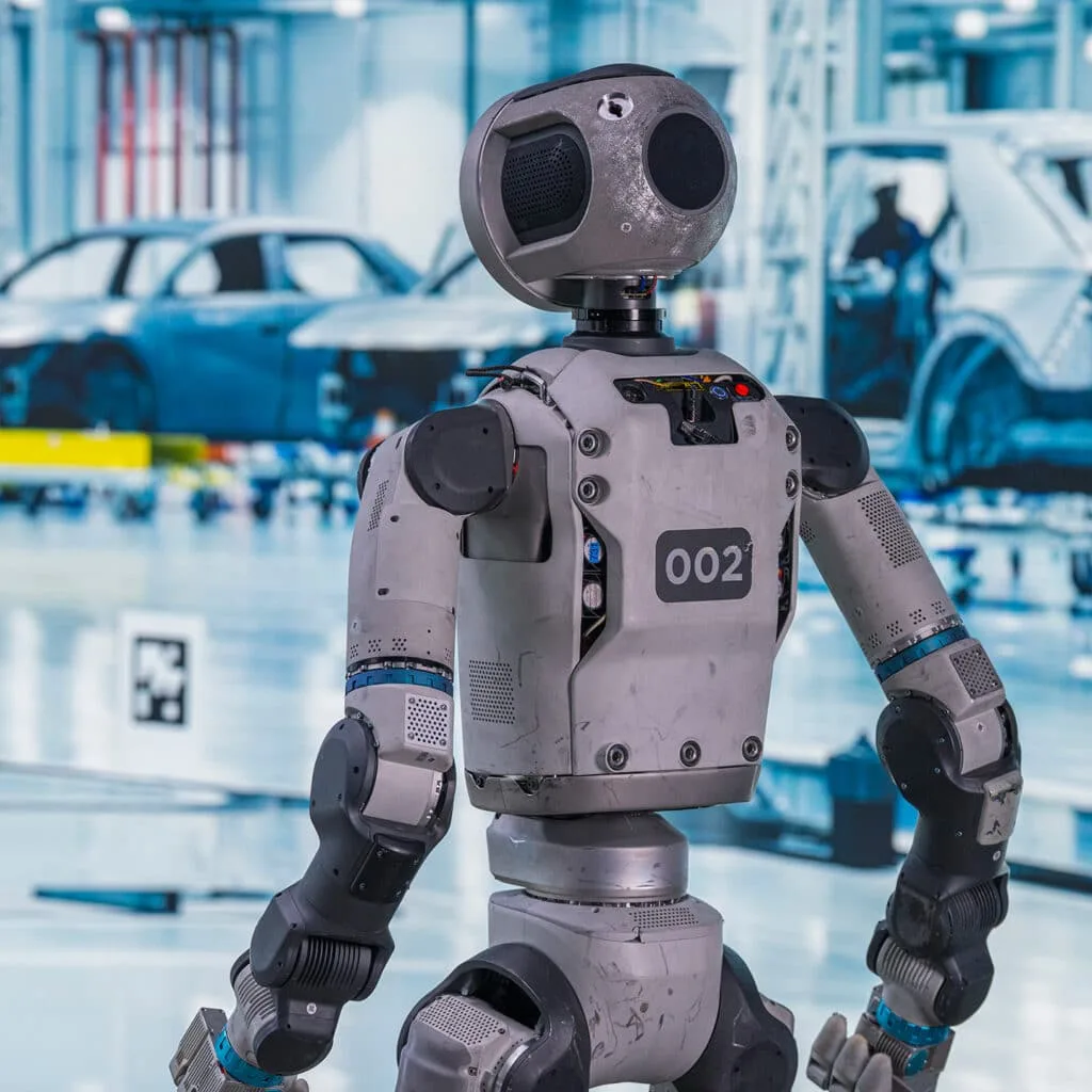 Electric Atlas robot on a vehicle production line