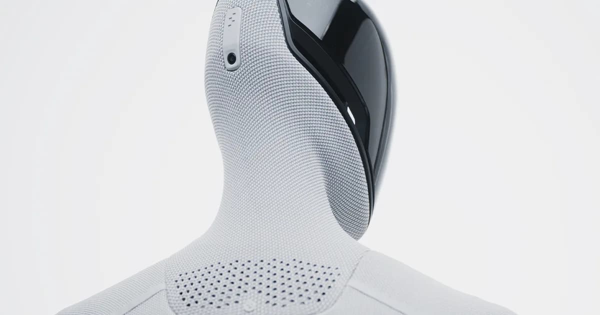 Close-up of the Figure 03 robot’s head