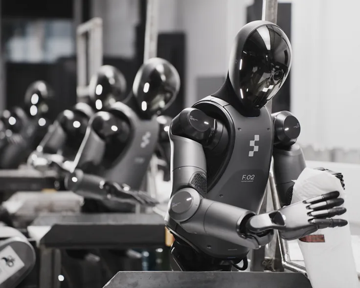 Figure 03 humanoid robot at a work cell