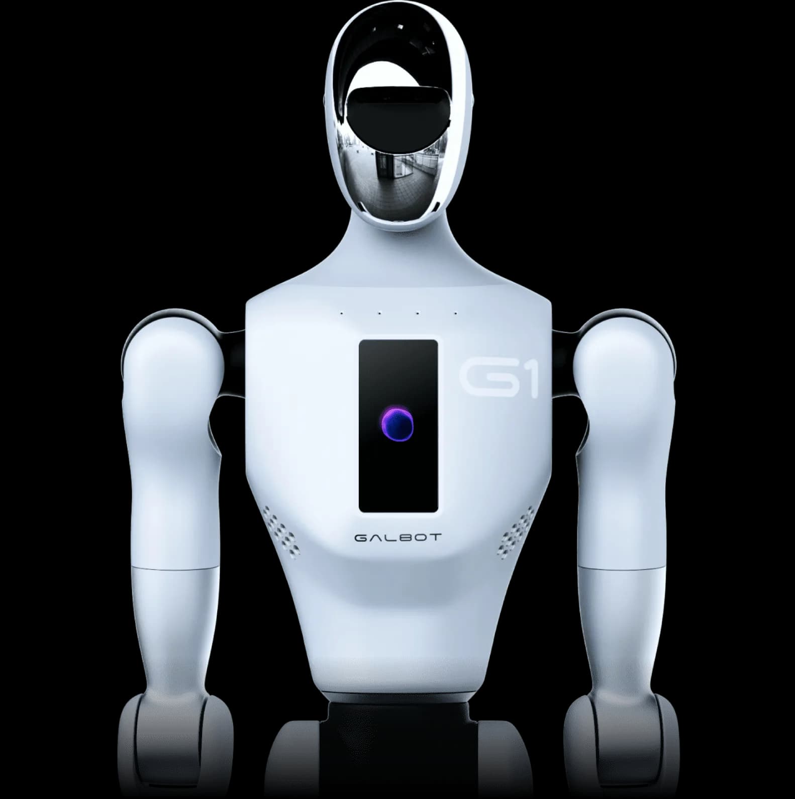 Galbot G1 wheeled humanoid robot, front view