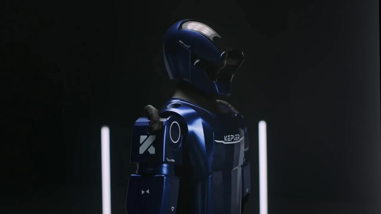Kepler K2 humanoid robot lit from behind