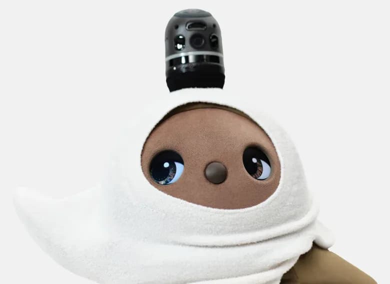 Close-up of a LOVOT's face and eyes