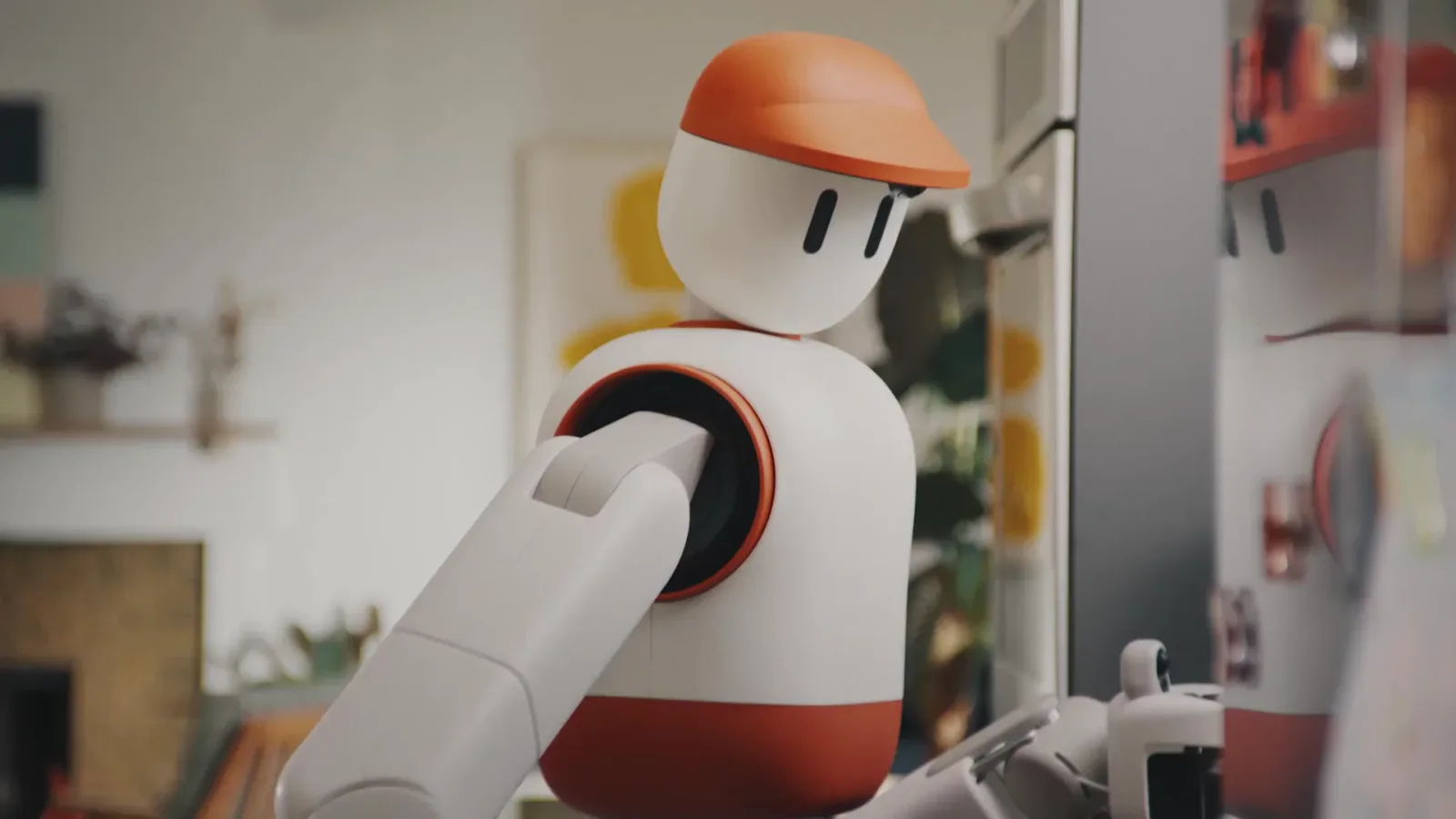 Close-up of the Memo robot in a home