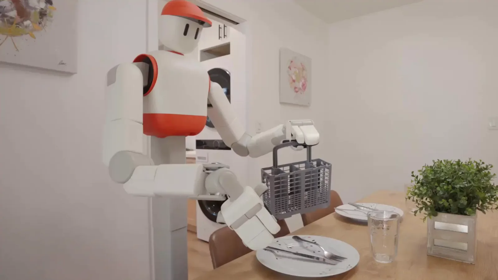 Memo robot clearing dishes from a table