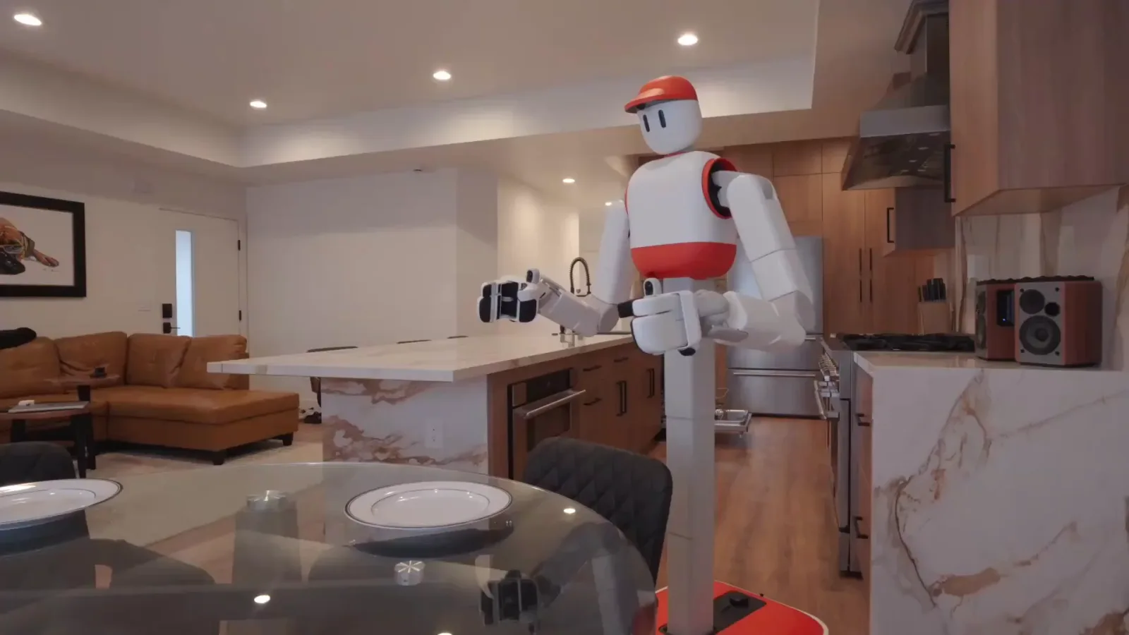 Memo robot working in a home kitchen