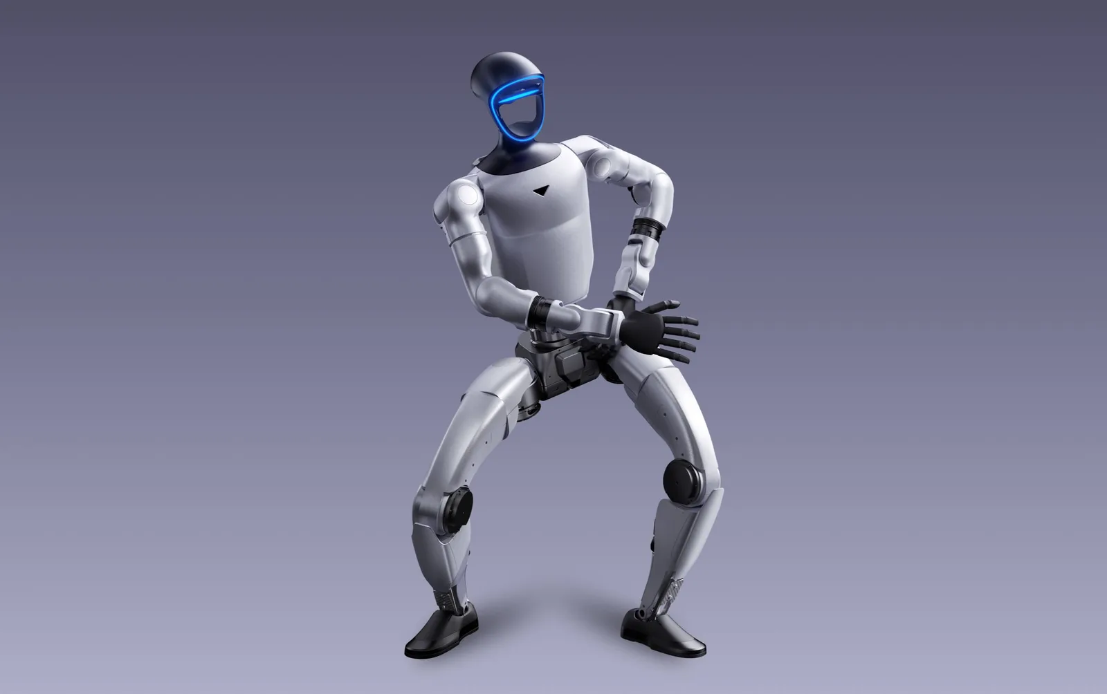 Unitree G1 humanoid robot in a fighting stance