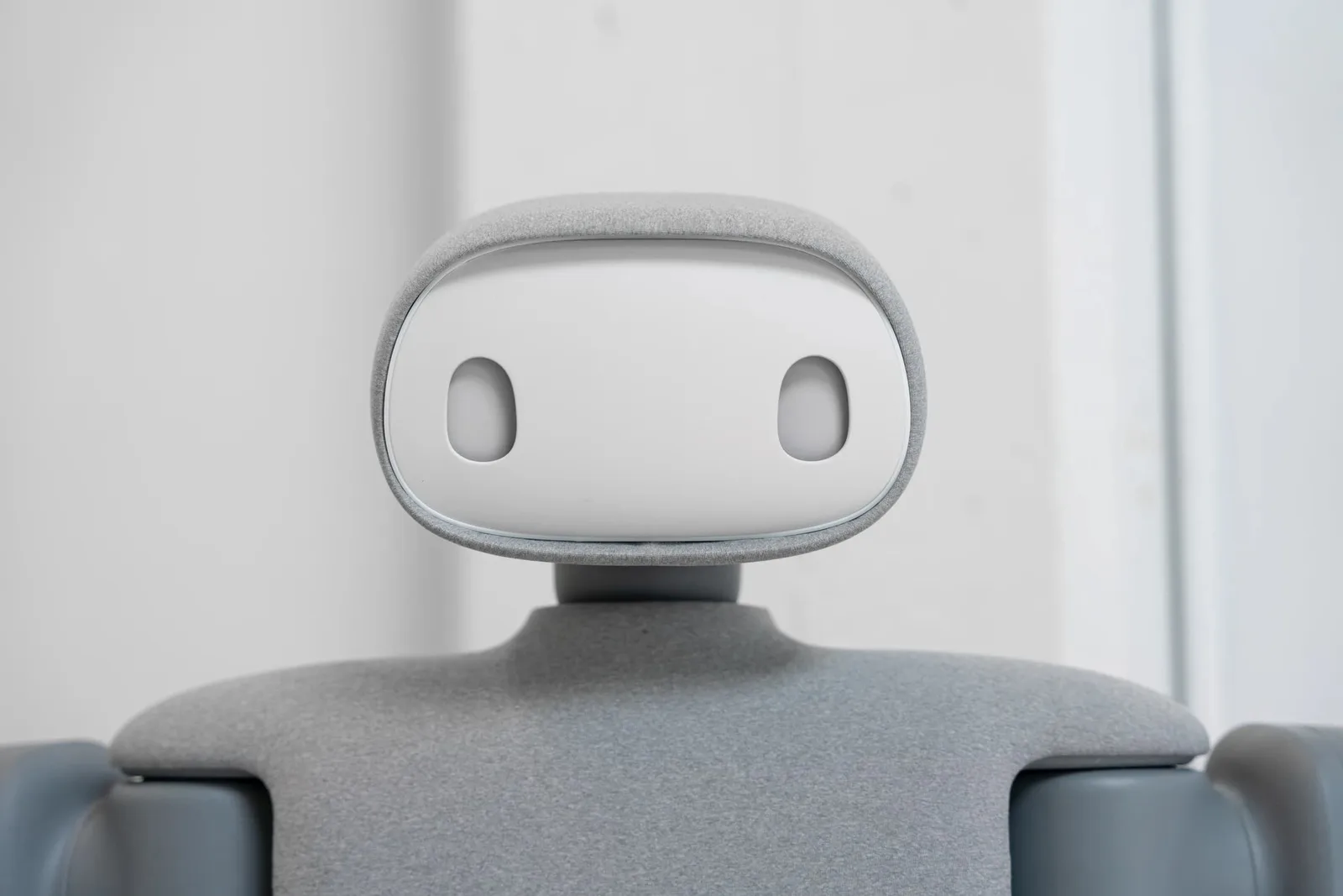 Close-up of the Isaac 1 robot's face